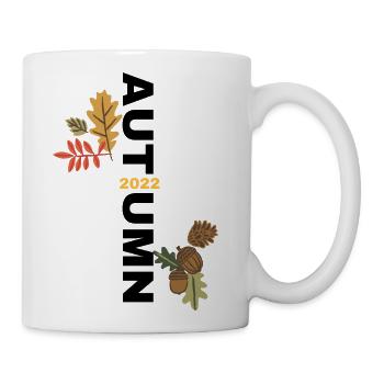 Leaf Autumn Tree Orange Fall Leaves Season - Coffee/Tea Mug - white - Right
