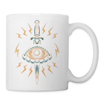 Evil Eye Dagger Lightning Bolts - Coffee/Tea Mug - white - Right