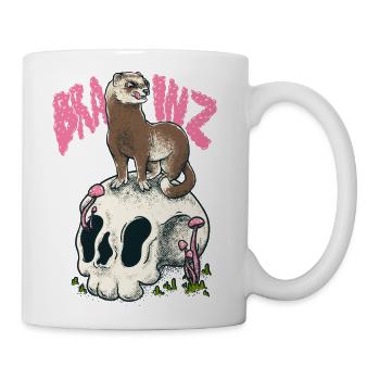 Ferret Craving For Brains Cute Ruthless Killer - Coffee/Tea Mug - white - Right