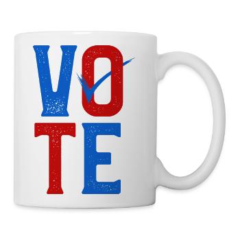 Vote Distressed Red White And Blue - Coffee/Tea Mug - white - Right