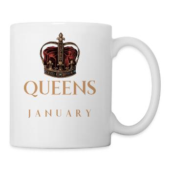 Queens Are Born In January - Coffee/Tea Mug - white - Right