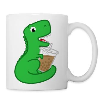 Dino Boba green - Coffee/Tea Mug - white - Right