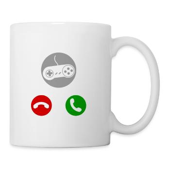 Video Games Are Calling Phone Screen Funny Video - Coffee/Tea Mug - white - Right