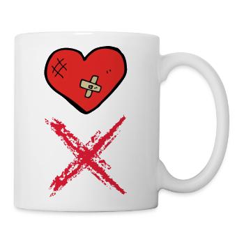 Broken Heart Hate Valentine s Day - Coffee/Tea Mug - white - Right