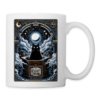 Hermit Tarot Card Cat - Coffee/Tea Mug - white - Right