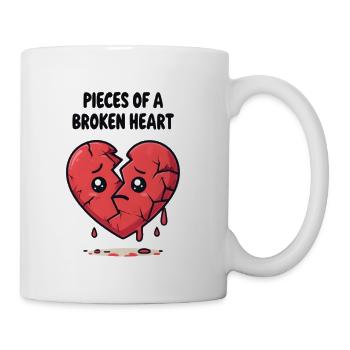 Broken Heart Design – Sad and Painful Heartbreak - Coffee/Tea Mug - white - Right