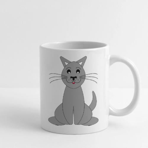 Cute Grey Cat Mug - Whimsical Kitty Coffee Cup - Coffee/Tea Mug