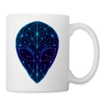 Neon Geometric Alien Face - Coffee/Tea Mug - white - Right