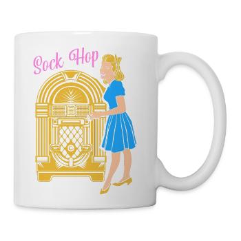 Vintage 50s Hop Sock - Coffee/Tea Mug - white - Right