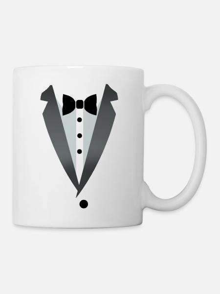 Funny Tuxedo Gentleman shirt design - Coffee/Tea Mug - white