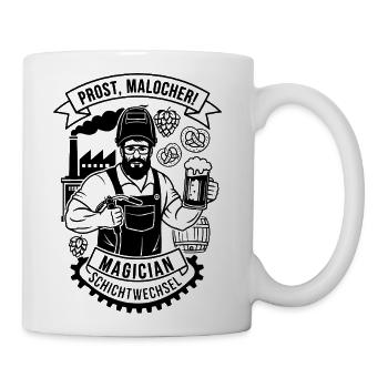 Welder Magician Prost Malocher Blue Collar Beer - Coffee/Tea Mug - white - Right