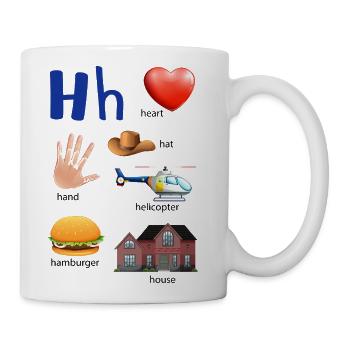 Letter H Alphabet Kids Educational Cartoon - Coffee/Tea Mug - white - Right