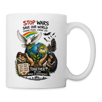 Peaceful Unity: Heal the World - Coffee/Tea Mug - white - Right