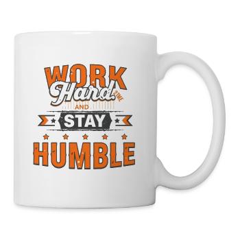 Vintage Motivational Quote Work Hard Stay Humble - Coffee/Tea Mug - white - Right