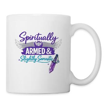 Spiritually Armed & Slightly Sarcastic - Coffee/Tea Mug - white - Right