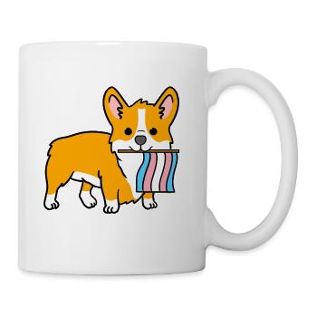 Trans Pride Corgi - Coffee/Tea Mug - white - Right