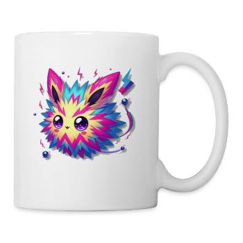 funny cute magnetic fox monster - Coffee/Tea Mug - white - Right