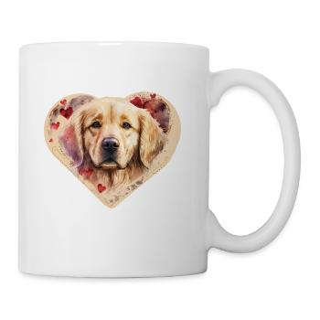 Golden Retriever Cute Flat-coated Retriever Golden - Coffee/Tea Mug - white - Right