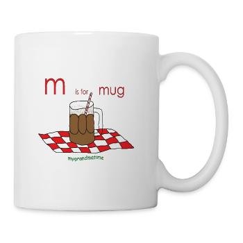 m is for mug - Coffee/Tea Mug - white - Right