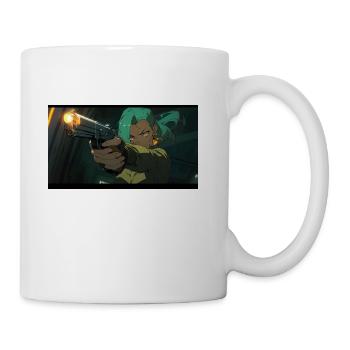 Emerald Enigma: Cybernetic Guardian - Coffee/Tea Mug - white - Right