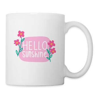 Hello Sunshine Mindful Positive Pink Quote - Coffee/Tea Mug - white - Right
