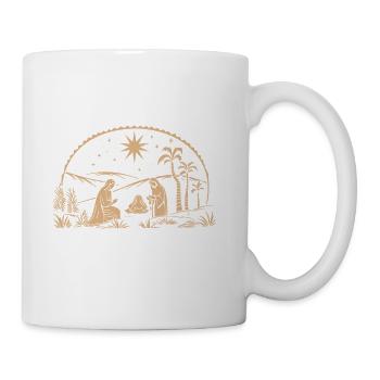 Nativity Scene with Mary Joseph Baby Jesus - Coffee/Tea Mug - white - Right