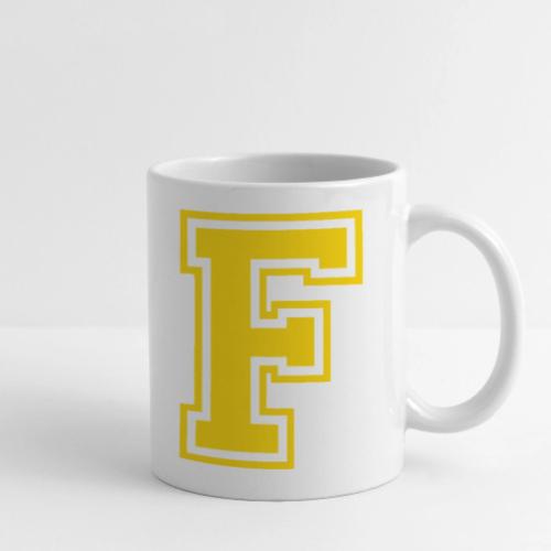 Letter F – Capital Athletic Alphabet Monogram - Coffee/Tea Mug