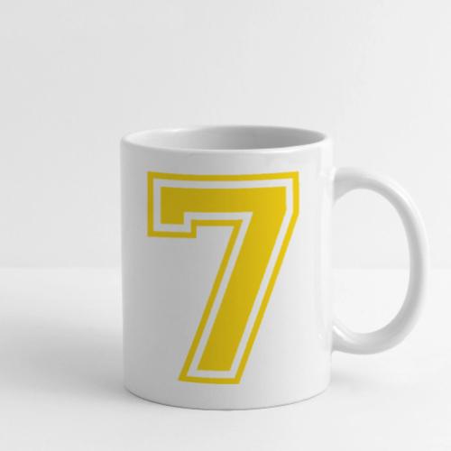 Number 7 in a classic athletic collegiate font - Coffee/Tea Mug