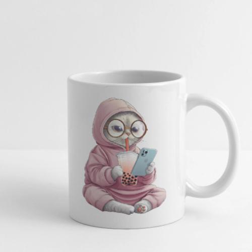 Cool Cat Bubble Tea Cartoon Design - Coffee/Tea Mug
