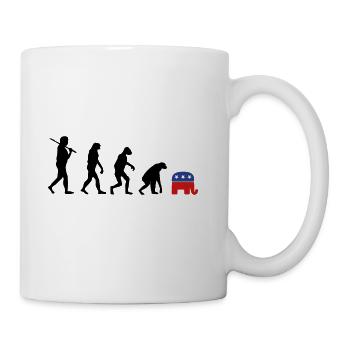 Evolution Backward Republicans election campaign - Coffee/Tea Mug - white - Right