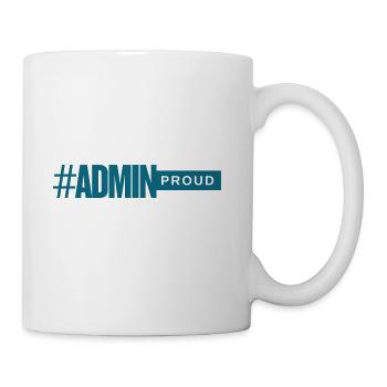 #AdminProud - Teal & White Bold Design - Coffee/Tea Mug - white - Right