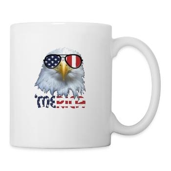 American Eagle 4th July US Merica Election Gift - Coffee/Tea Mug - white - Right