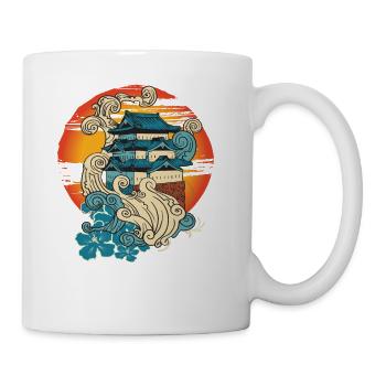 Traditional Japanese Art Abstract Building - Coffee/Tea Mug - white - Right