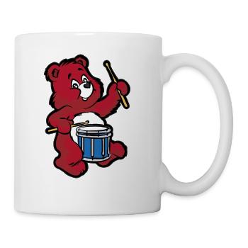 TEDDY BEAR DRUMS Drummer Marching Band Snare Drum - Coffee/Tea Mug - white - Right
