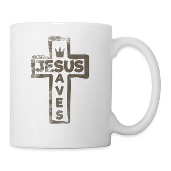 Jesus - Jesus Saves - Coffee/Tea Mug - white - Right