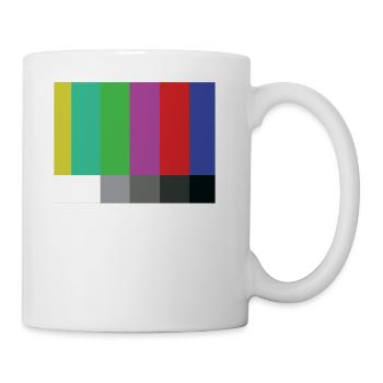 retro tv no signal no channel SMPTE colors - Coffee/Tea Mug - white - Right