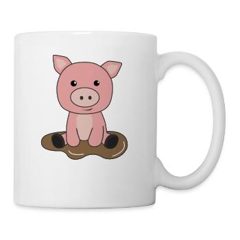 Pig Piglet Piglet Mud Puddle Mud - Coffee/Tea Mug - white - Right