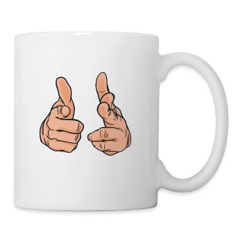 Guns Hands Fingers Pointing - Coffee/Tea Mug - white - Right