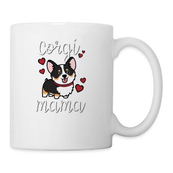 Black Tricolor Corgi - Coffee/Tea Mug - white - Right