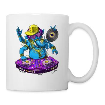 Psychedelic Ganesha DJ - Coffee/Tea Mug - white - Right