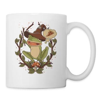 Cottagecore Frog Summoning Pizza Shirt, Comfy Aest - Coffee/Tea Mug - white - Right