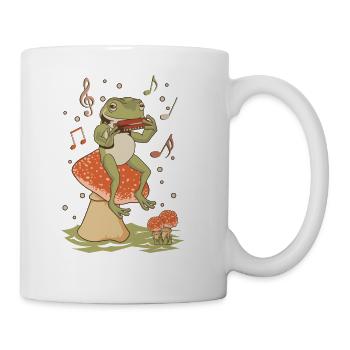 Cottagecore Frog Playing Harmonica Shirt, Comfy Ae - Coffee/Tea Mug - white - Right