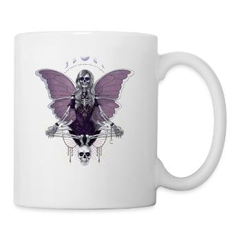 Goth Skeleton With Butterfly Wings - Coffee/Tea Mug - white - Right