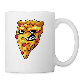 Angry Pizza Foodie Gift - Coffee/Tea Mug - white - Right