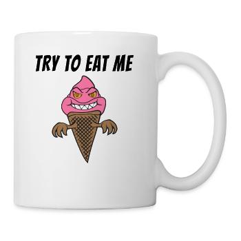 Funny Scary Ice Cream Cone Summertime Horror Spook - Coffee/Tea Mug - white - Right