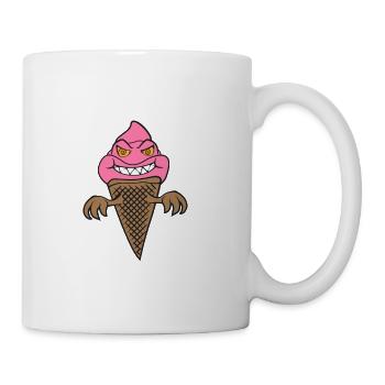 Funny Scary Ice Cream Cone Summertime Horror Spook - Coffee/Tea Mug - white - Right