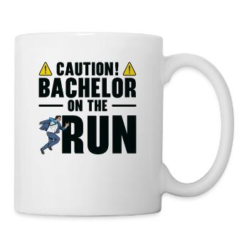 Bachelor Caution Groom Marrying Wedding Day - Coffee/Tea Mug - white - Right