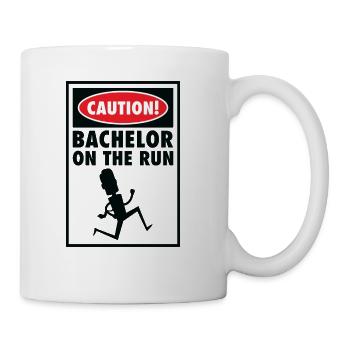 Bachelor Caution Groom Marrying Wedding Day - Coffee/Tea Mug - white - Right