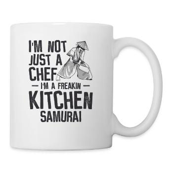 Chef Japanese Samurai Cooking Baking Meals - Coffee/Tea Mug - white - Right