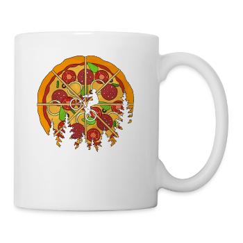 Riding Bike Pizza Moon Gift - Coffee/Tea Mug - white - Right